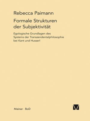 cover image of Formale Strukturen der Subjektivität